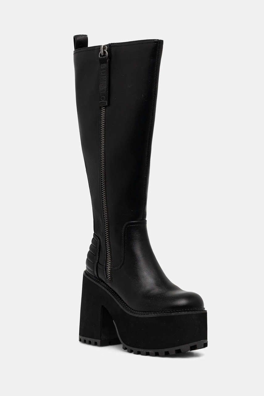 Buffalo cizme Killah Hi Zip culoarea negru, cu toc drept, 1220079-BLK