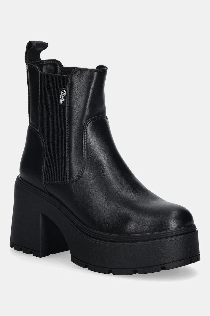 Buffalo cizme Mila Chelsea culoarea negru, cu toc drept, 1220083-BLK