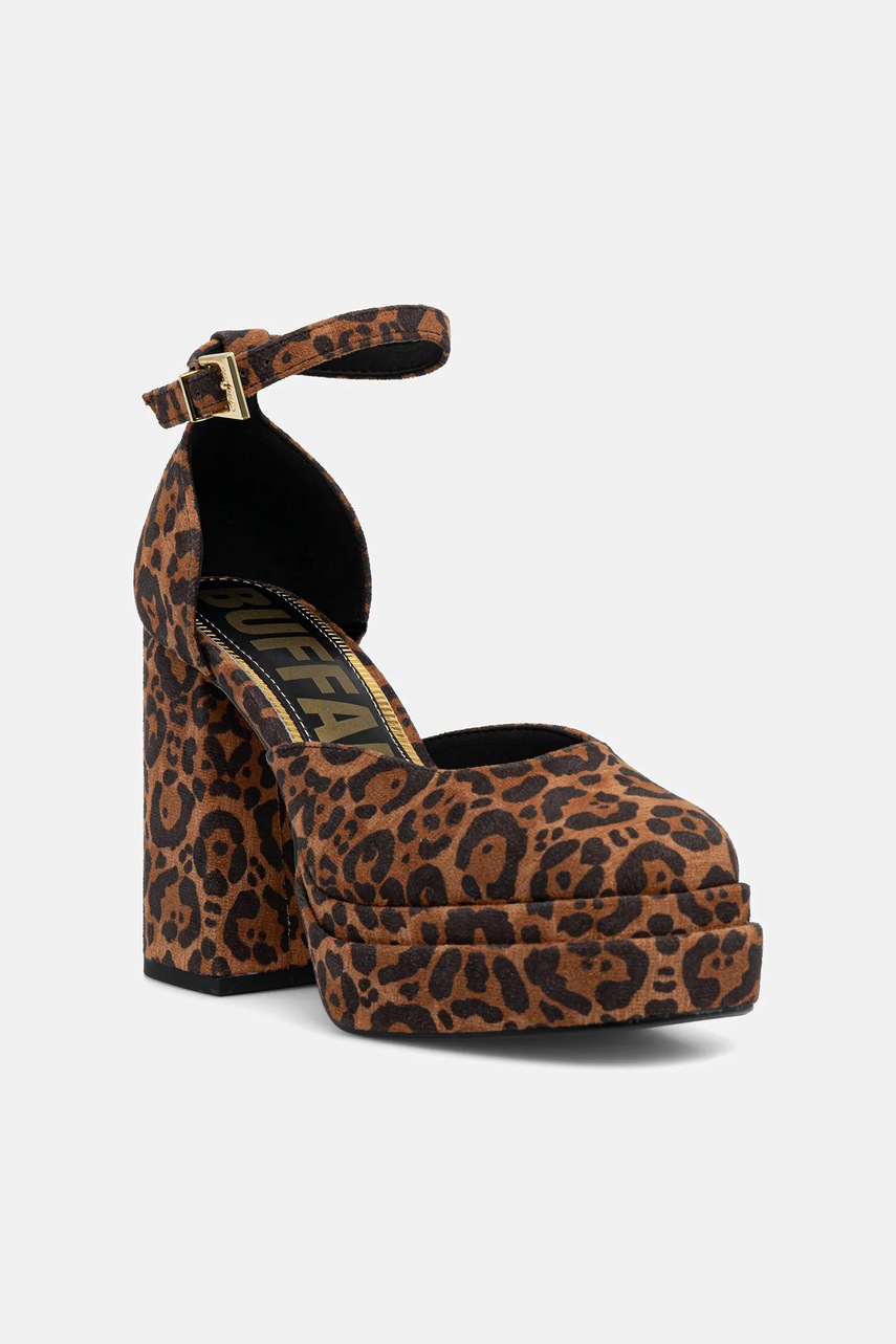 Buffalo pantofi cu toc May Dorsay culoarea maro, cu toc drept, 1290209-LEO