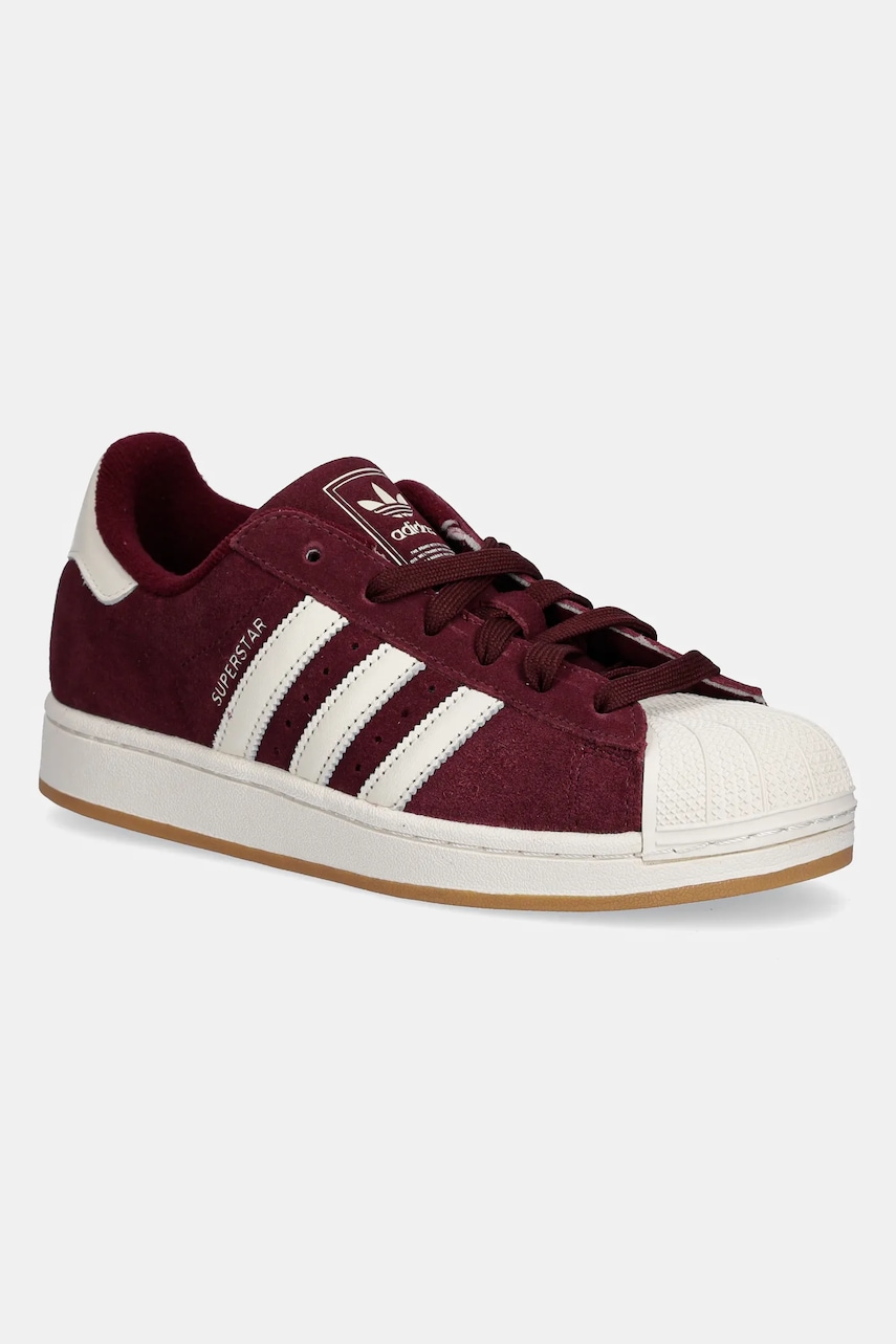 adidas Originals sneakers din piele întoarsă Superstar II culoarea bordo, HQ4913