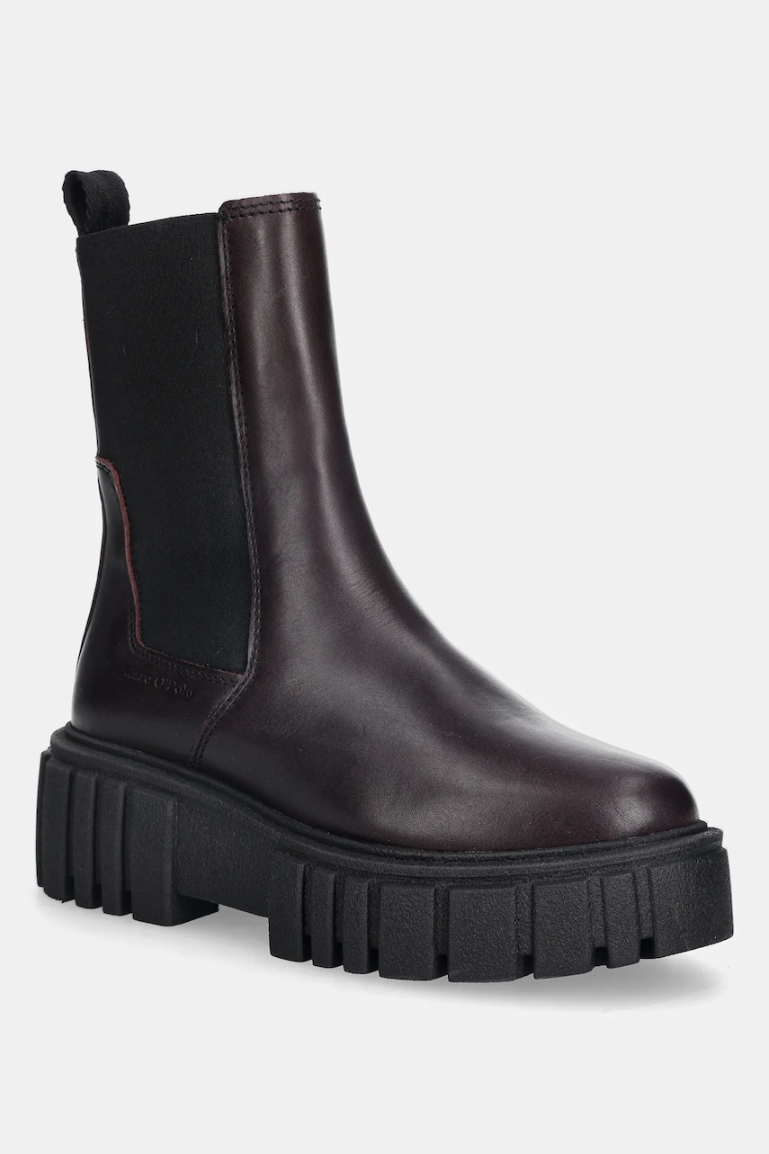 Marc O'Polo ghete chelsea de piele Christel culoarea maro, cu toc plat, 50917345001100