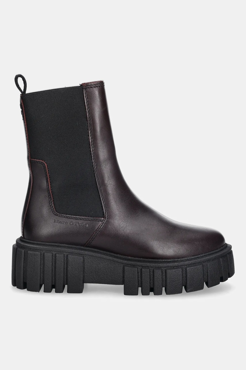 Кожаные полусапоги Marc OPolo Christel цвет коричневый на плоском ходу 50917345001100