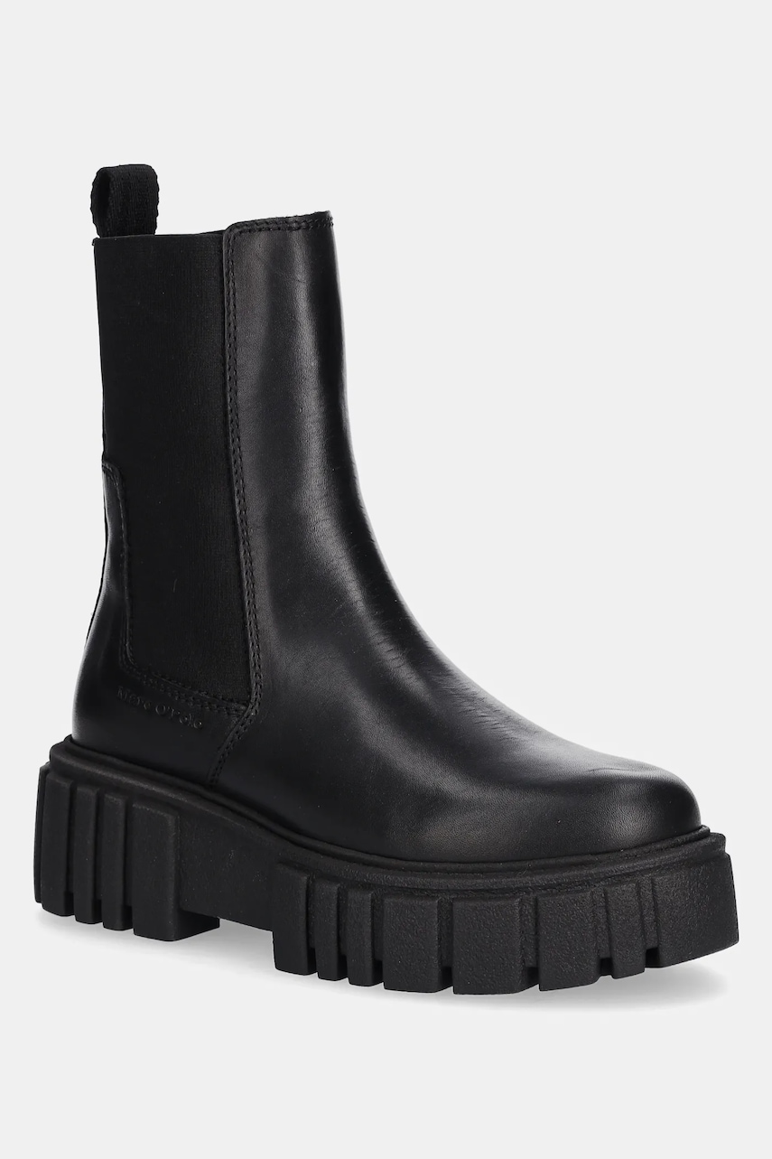 Marc O'Polo ghete chelsea de piele Christel culoarea negru, cu toc plat, 50917345001100