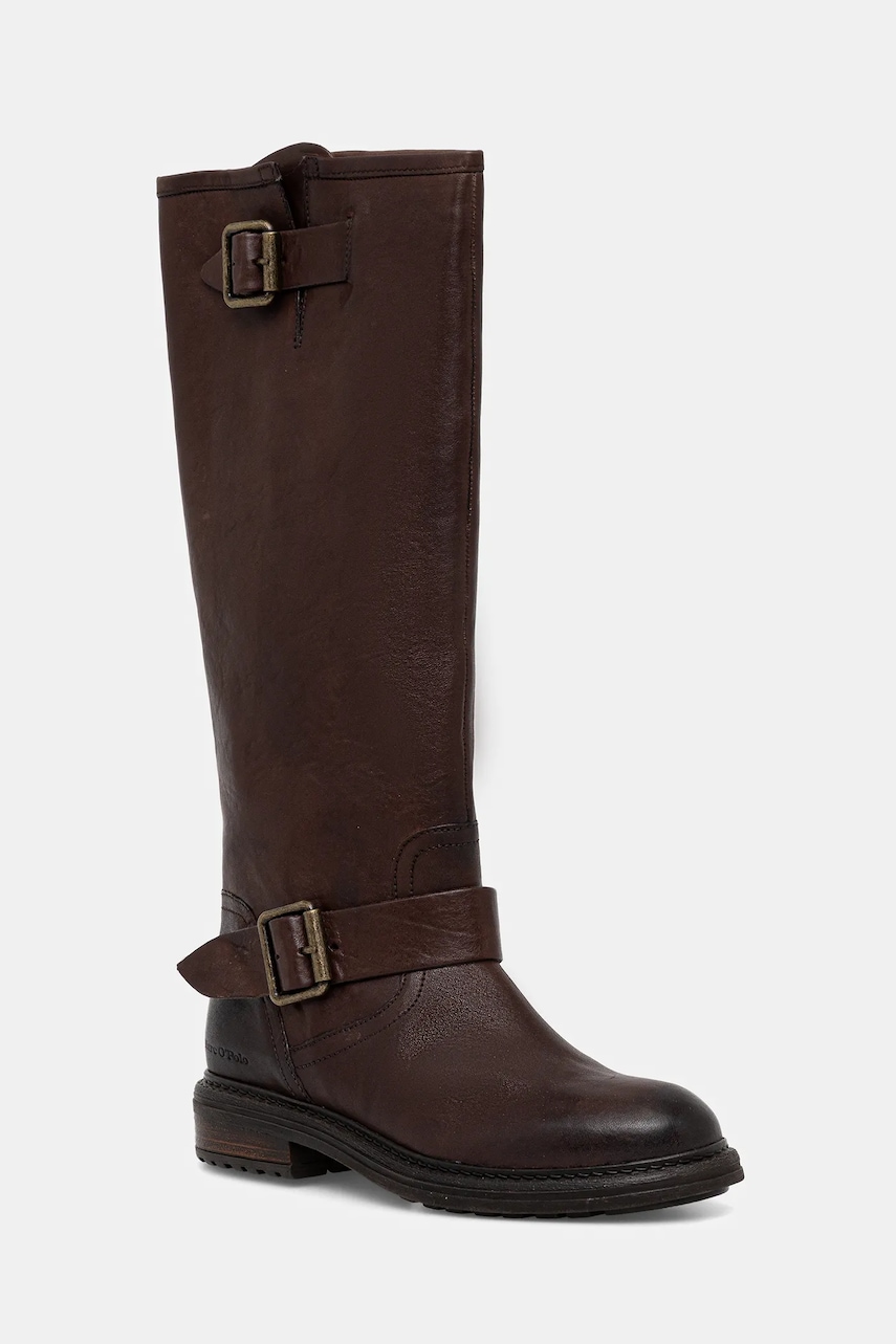 Marc O'Polo ghete de piele Cosi culoarea maro, cu platforma, 50819098001100