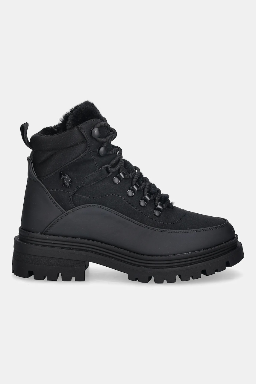 Полусапожки U.S. Polo Assn. ALICYA001A цвет чёрный на плоском ходу с утеплением ALICYA001W/EHY2 Полусапожки U.S. Polo Assn. ALICYA001A цвет чёрный на плоском ходу с утеплением ALICYA001W/EHY2