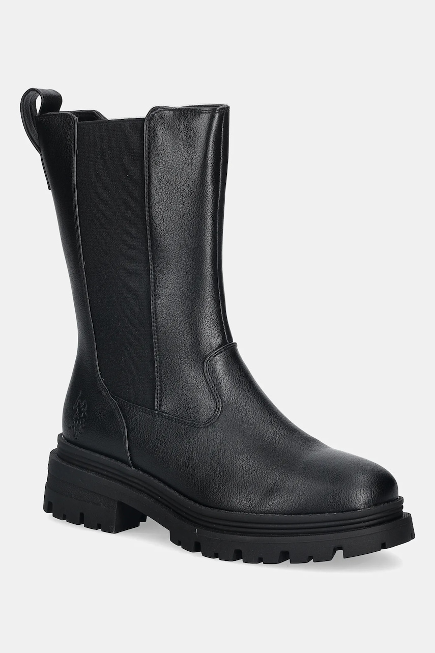 U.S. Polo Assn. cizme ALICYA004 culoarea negru, cu toc plat, ALICYA004W/EY1