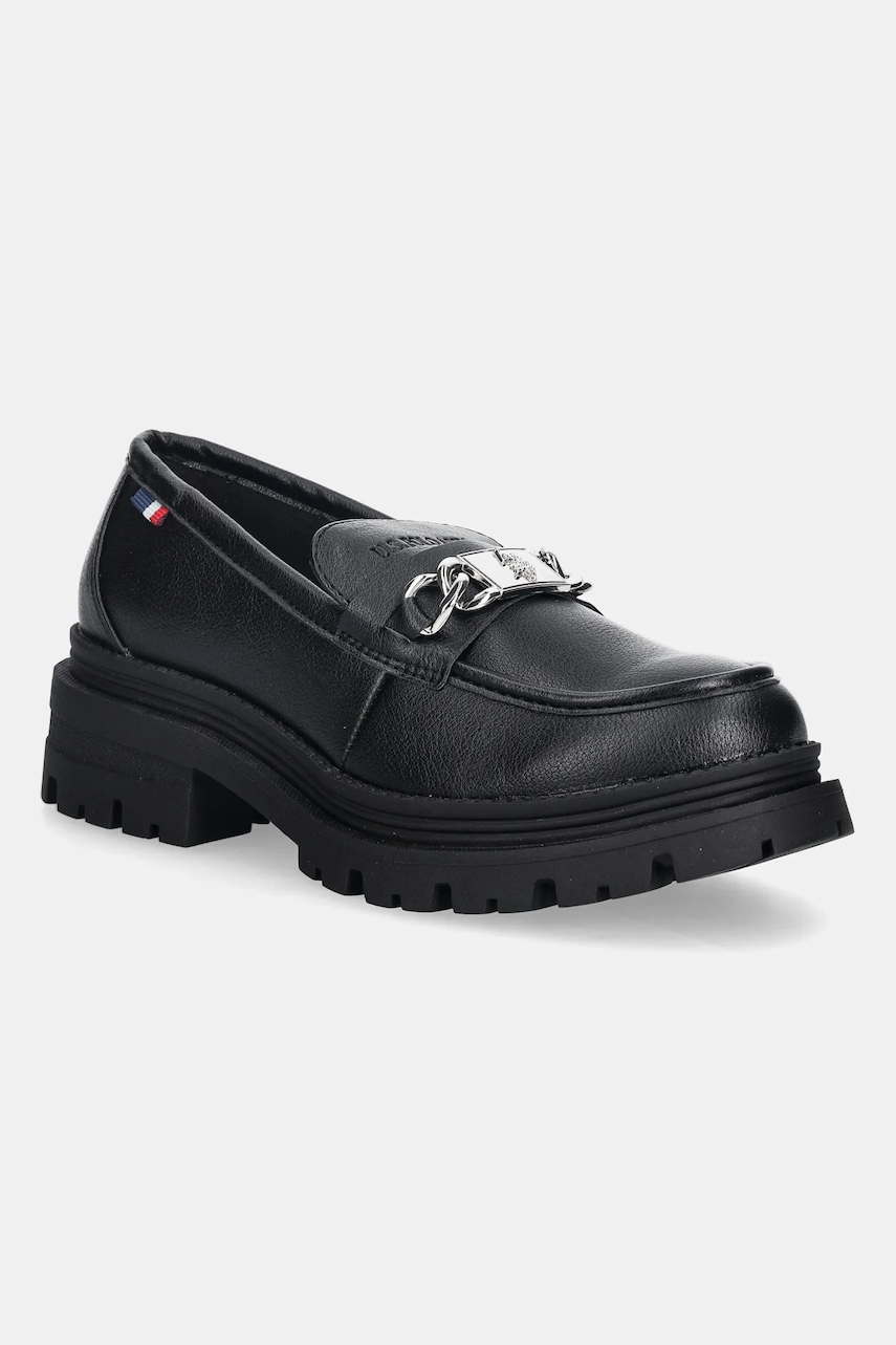 U.S. Polo Assn. mocasini ALICYA007 culoarea negru, cu toc plat, ALICYA007W/EY1