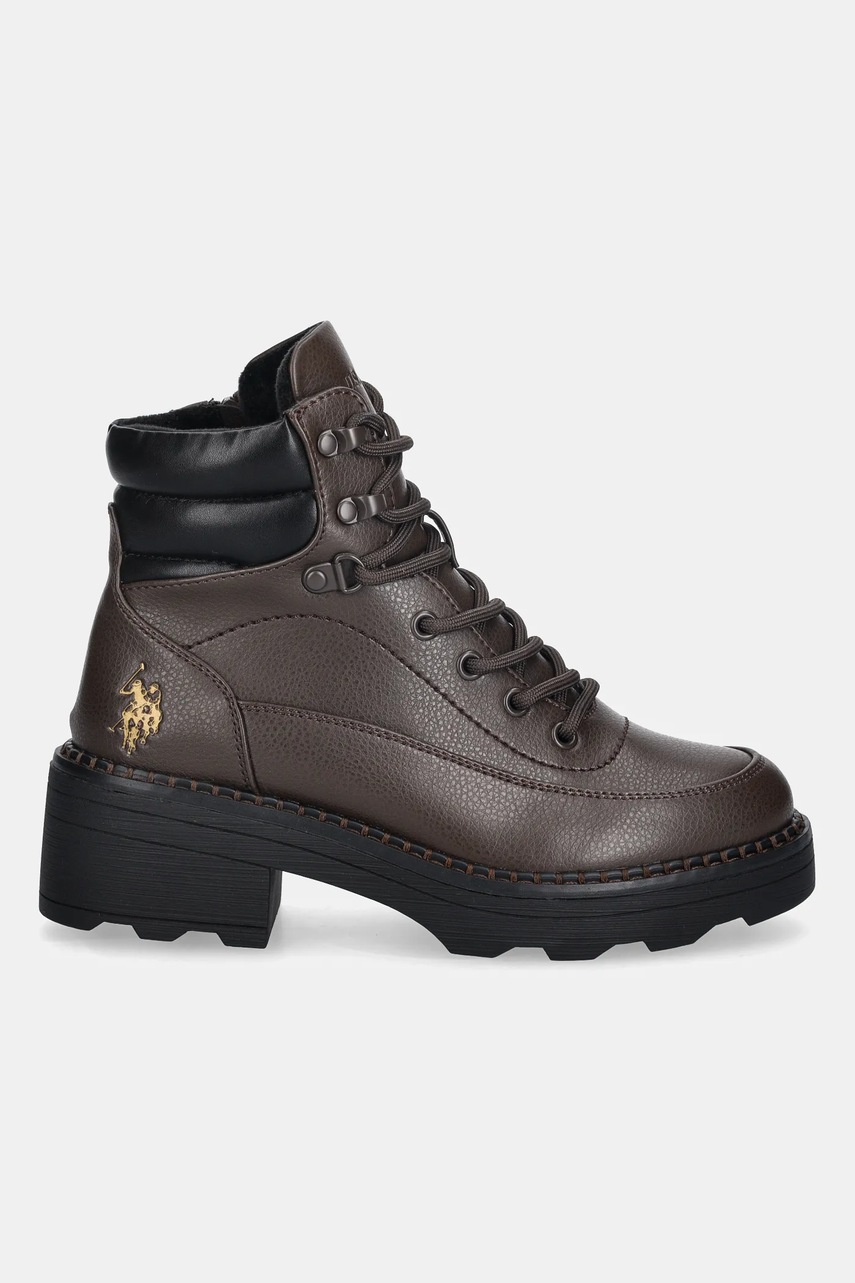 Полусапоги U.S. Polo Assn. HANNAH001 цвет коричневый каблук кирпичик слегка утеплённый HANNAH001W/EY1