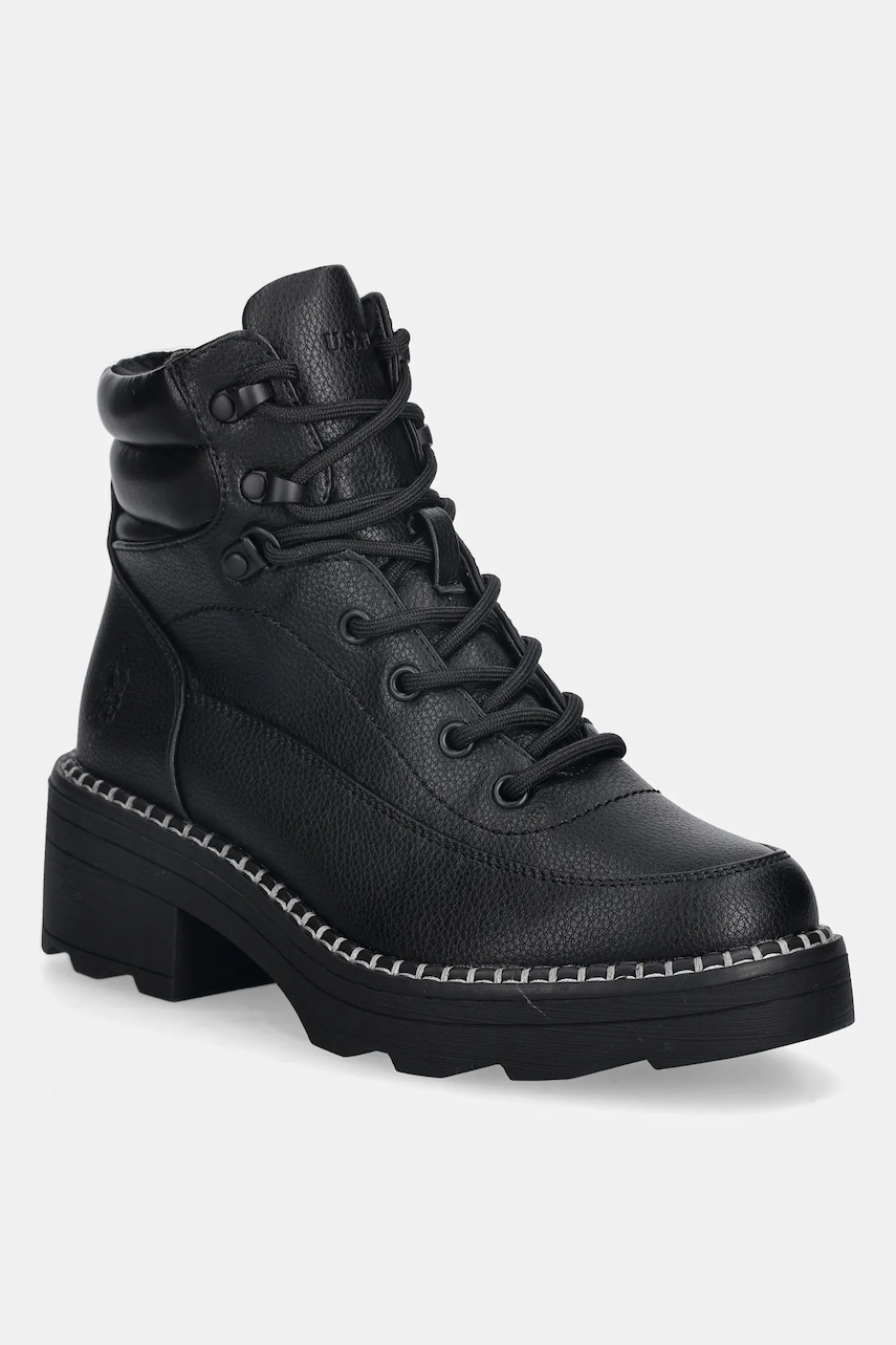 U.S. Polo Assn. bocanci HANNAH001 culoarea negru, cu toc drept, izolare usoara, HANNAH001W/EY1
