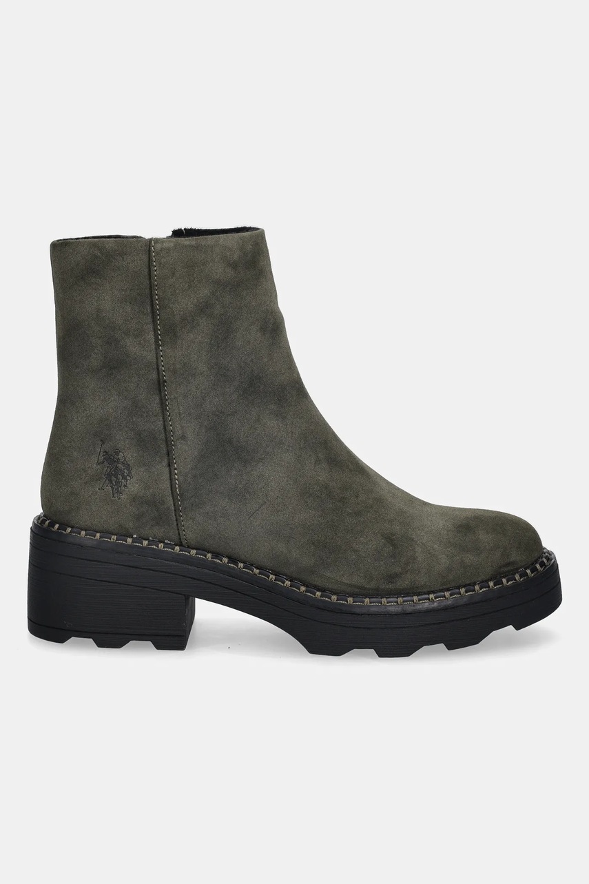 Полусапожки U.S. Polo Assn. HANNAH002 цвет зелёный каблук кирпичик HANNAH002W/EH1 Полусапожки U.S. Polo Assn. HANNAH002 цвет зелёный каблук кирпичик HANNAH002W/EH1