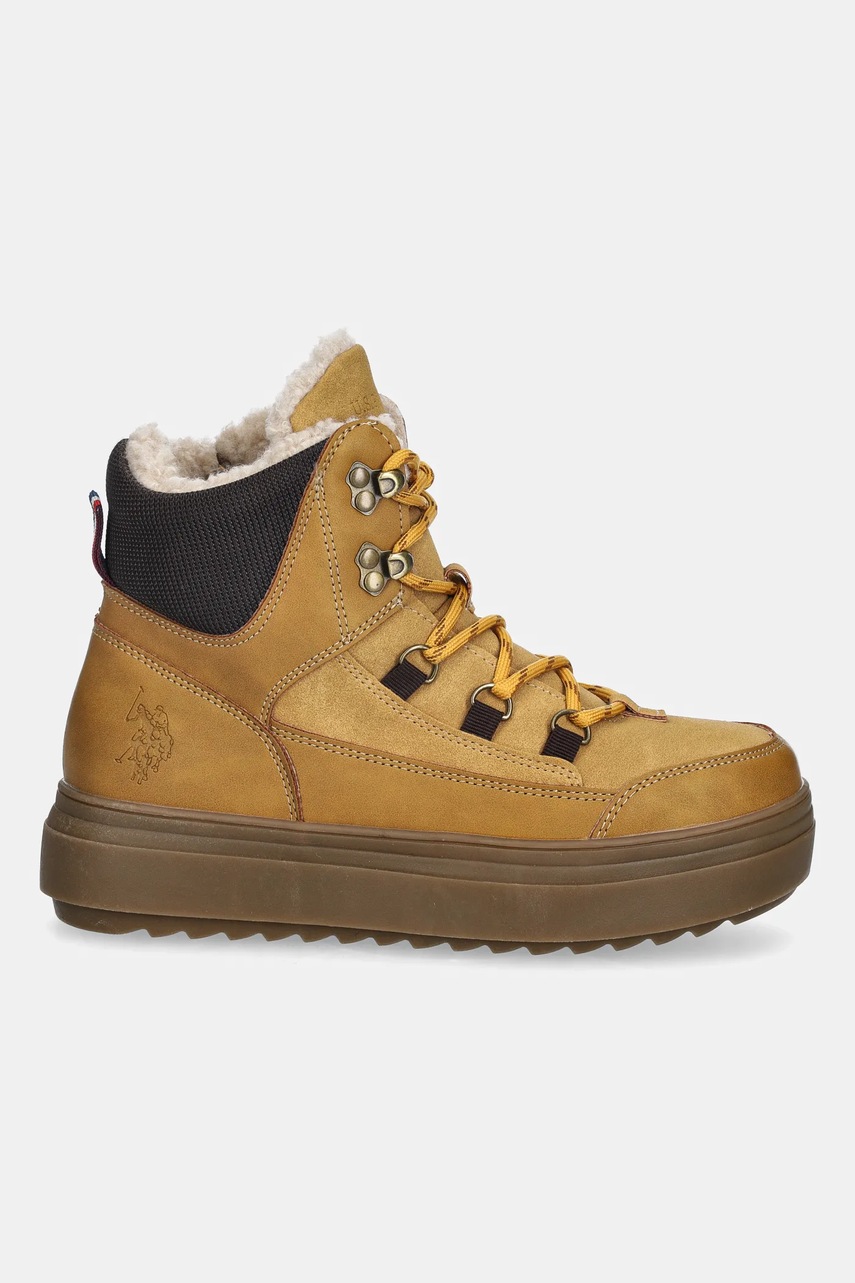Полусапожки U.S. Polo Assn. ICY007 цвет жёлтый на плоском ходу с утеплением ICY007W/EUH1
