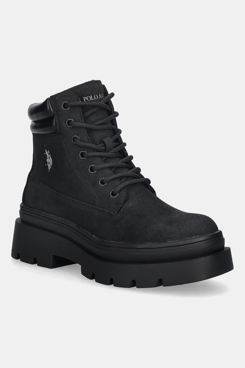 U.S. Polo Assn. botine SHONA001 culoarea negru, cu toc plat, SHONA001W/EHY1