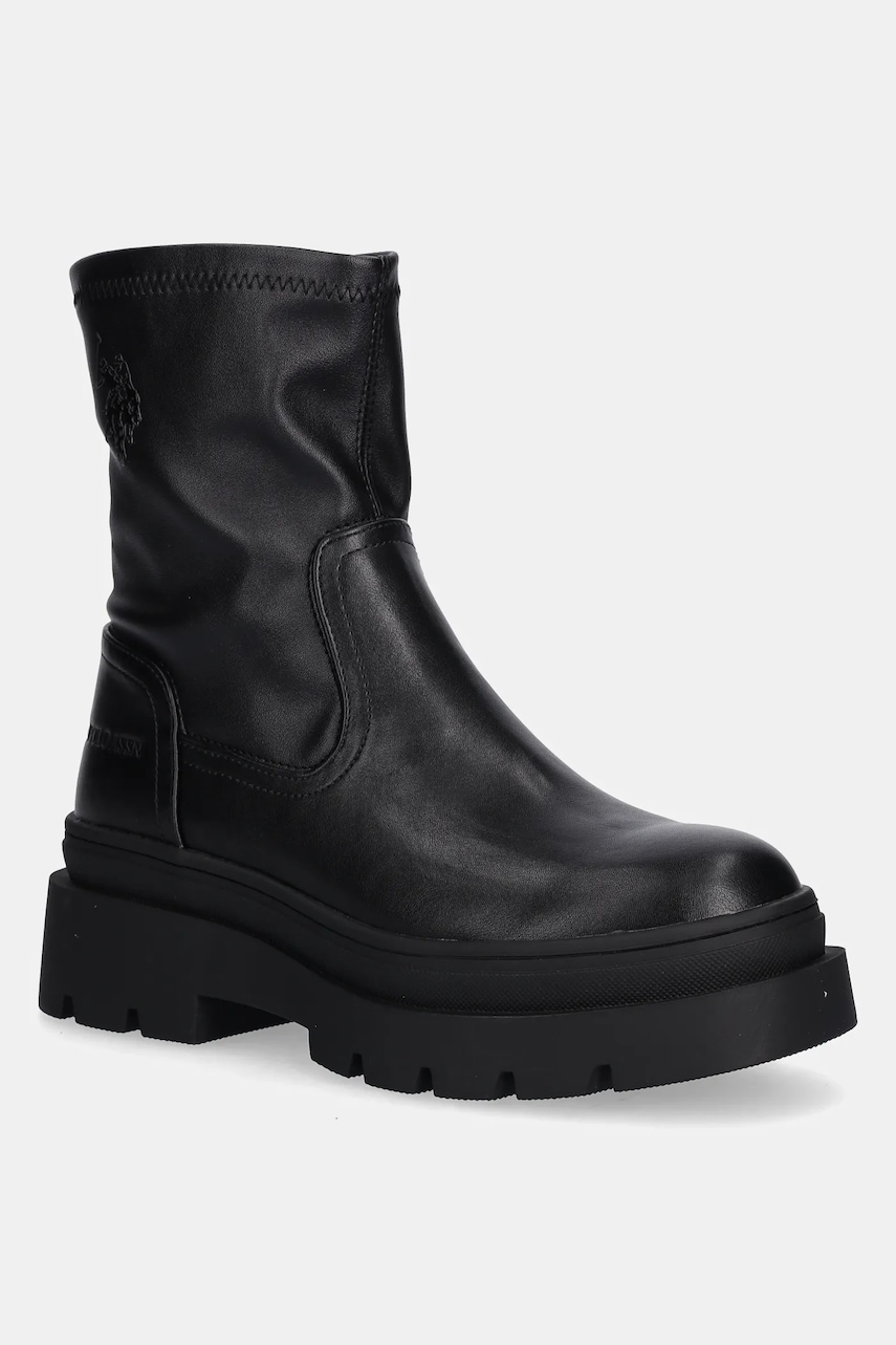 U.S. Polo Assn. botine SHONA002 culoarea negru, cu platformă, izolare ușoară, SHONA002W/EY1