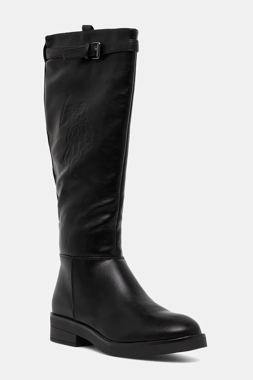 U.S. Polo Assn. cizme YLENIA001 culoarea negru, cu toc plat, YLENIA001W/EY1