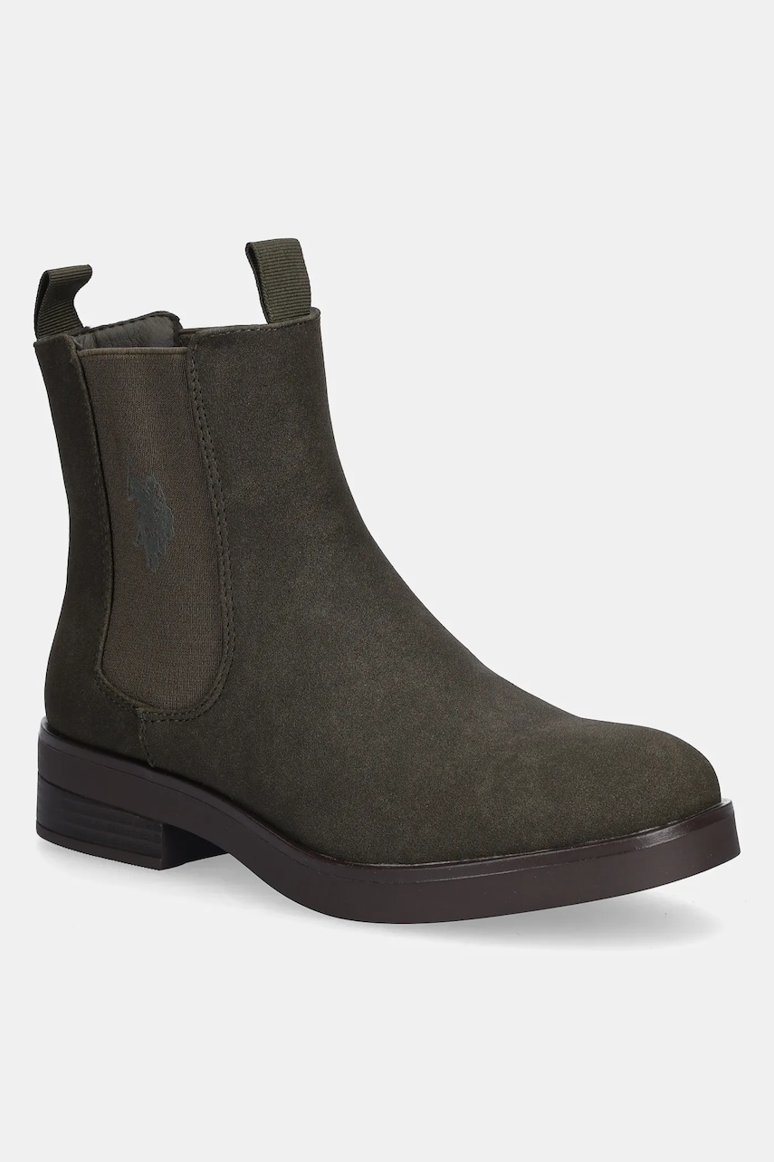 U.S. Polo Assn. cizme YLENIA003W culoarea verde, cu toc plat, YLENIA003W/EH1