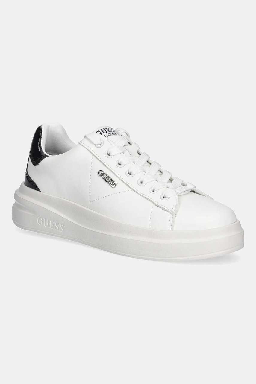 Levně Kožené tenisky Guess ELBINA10 dámské, bílá barva, FLFE10 PEL12