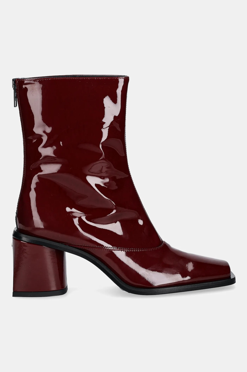 Кожаные полусапожки Kenzo Kimi Ankle Boots цвет бордовый каблук кирпичик FF62BT120L69.22 Кожаные полусапожки Kenzo Kimi Ankle Boots цвет бордовый каблук кирпичик FF62BT120L69.22