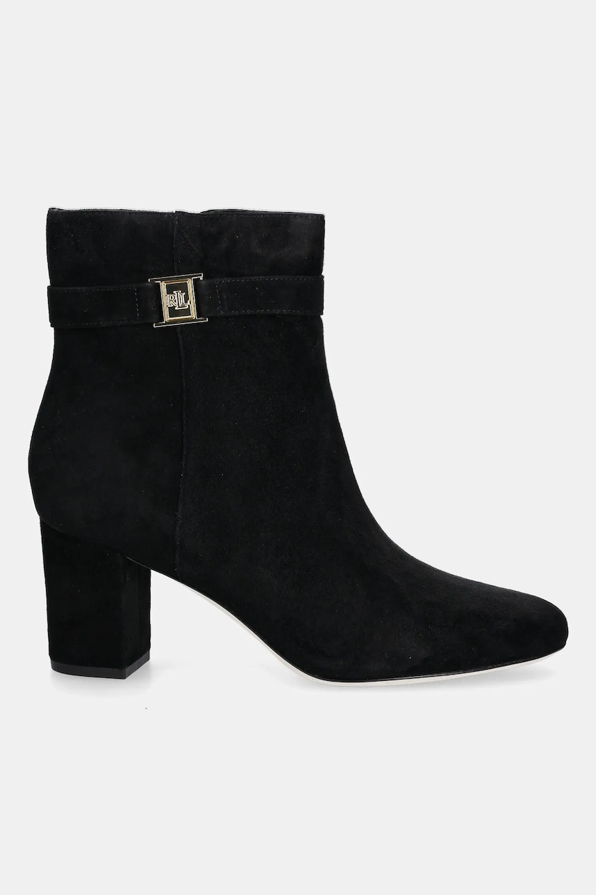 Замшевые ботинки Lauren Ralph Lauren Kellie Bt Hl цвет чёрный каблук кирпичик 802967827001 Замшевые ботинки Lauren Ralph Lauren Kellie Bt Hl цвет чёрный каблук кирпичик 802967827001