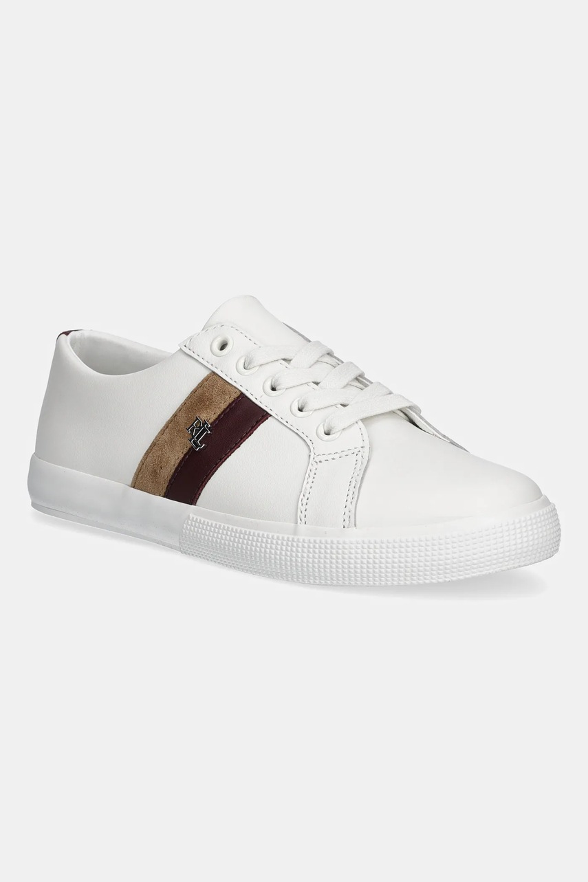 Levně Kožené tenisky Lauren Ralph Lauren Janson II dámské, bílá barva, 802979187003