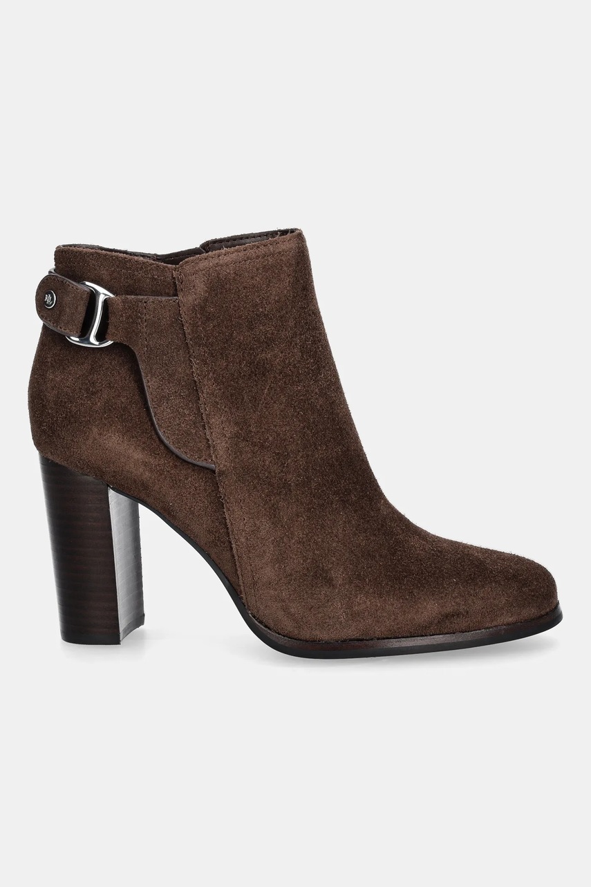 Замшевые ботинки Lauren Ralph Lauren Tasha Bt Hl цвет коричневый каблук кирпичик 802980068002