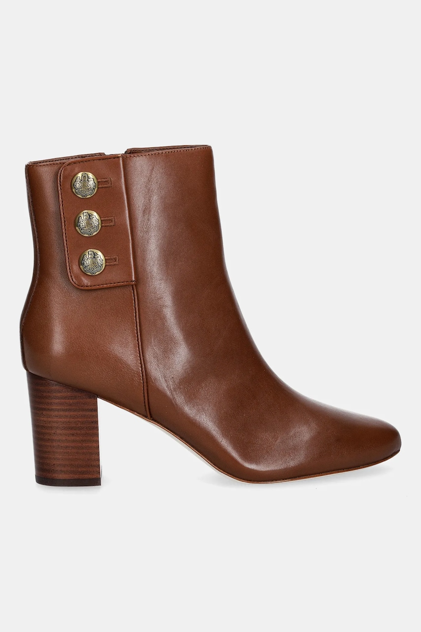 Кожаные полусапожки Lauren Ralph Lauren Kenndi Bt Hl цвет коричневый каблук кирпичик 802980064001 Кожаные полусапожки Lauren Ralph Lauren Kenndi Bt Hl цвет коричневый каблук кирпичик 802980064001