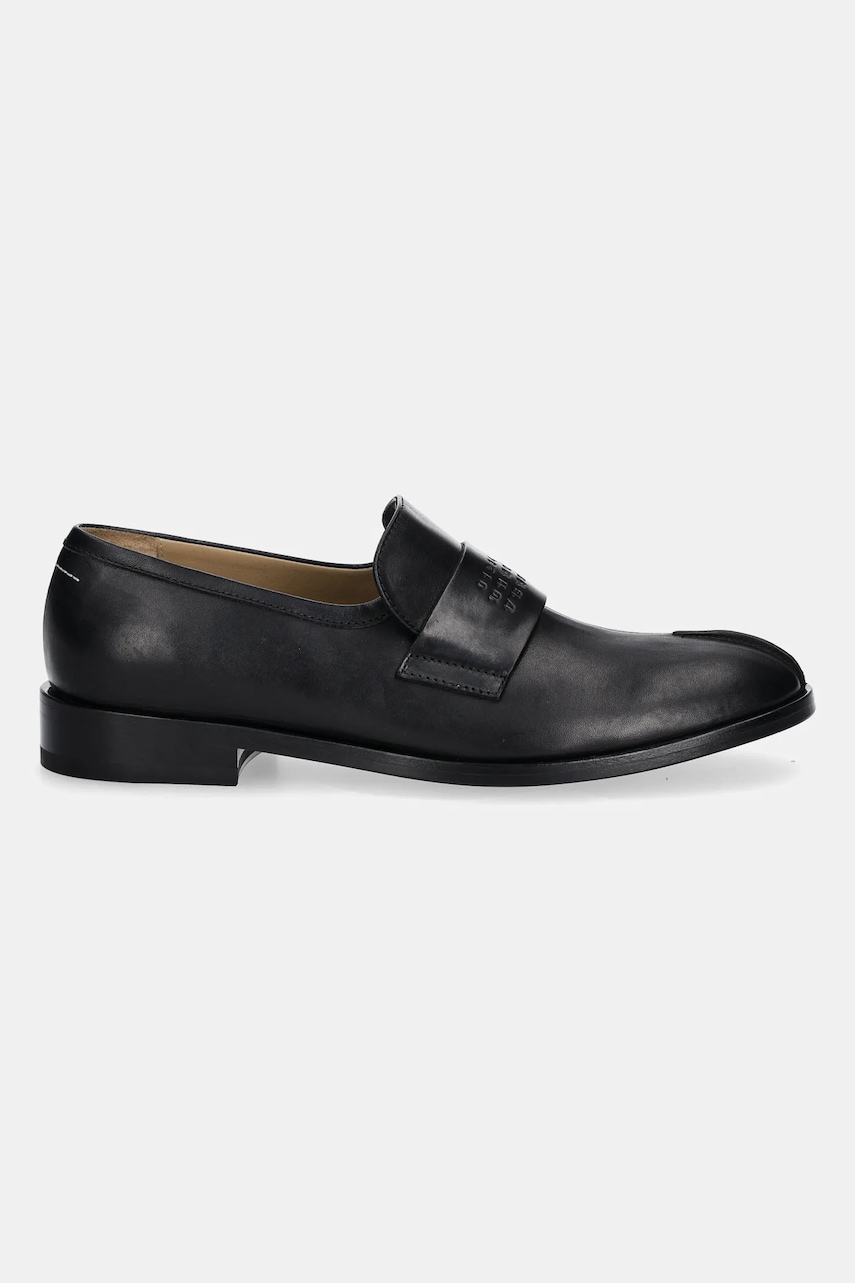 MM6 Maison Margiela mocasini de piele culoarea negru, cu toc plat, S59WR0096.P5000.T8013