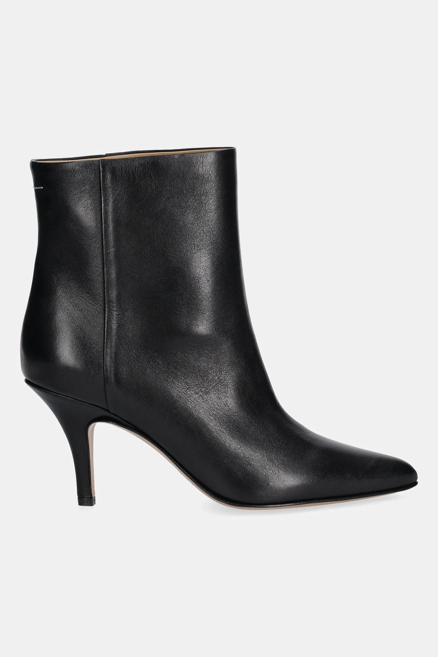 Кожаные полусапожки MM6 Maison Margiela цвет чёрный на шпильке S59WU0261.P6783.T8013 Кожаные полусапожки MM6 Maison Margiela цвет чёрный на шпильке S59WU0261.P6783.T8013
