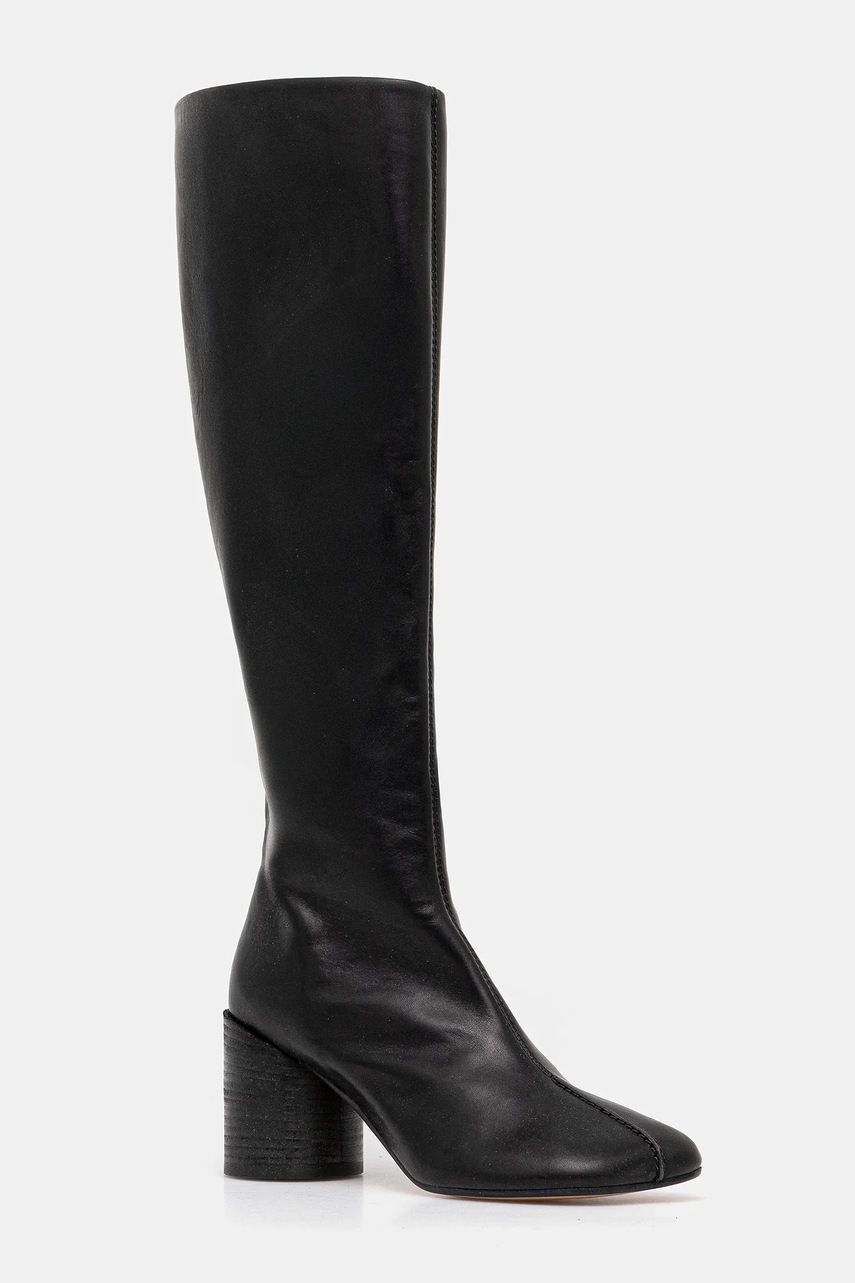 MM6 Maison Margiela ghete de piele culoarea negru, cu toc drept, S59WW0110.P5000.T8013