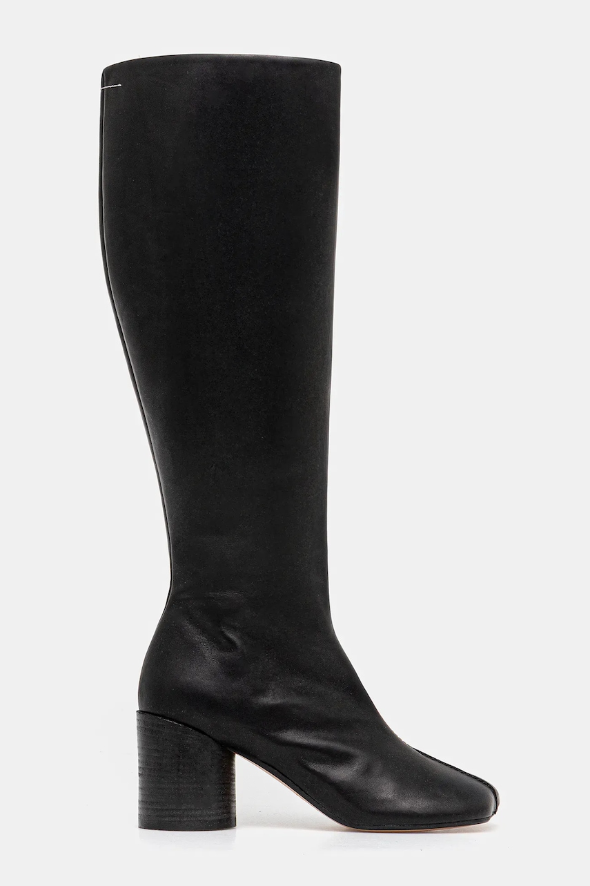 Кожаные сапоги MM6 Maison Margiela цвет чёрный каблук кирпичик S59WW0110.P5000.T8013 Кожаные сапоги MM6 Maison Margiela цвет чёрный каблук кирпичик S59WW0110.P5000.T8013