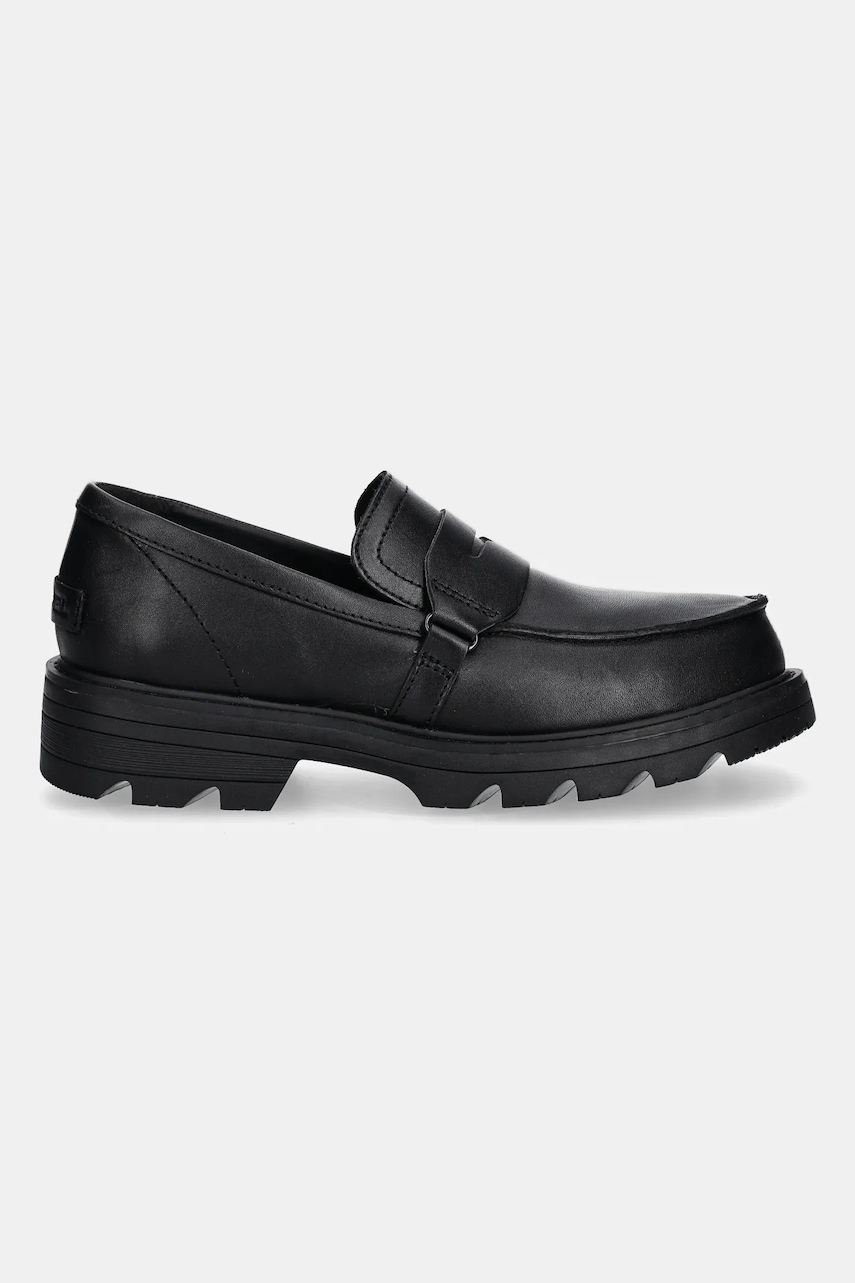 Кожаные мокасины Sorel REVEL AVE LOAFER цвет чёрный на платформе 2144851010 Кожаные мокасины Sorel REVEL AVE LOAFER цвет чёрный на платформе 2144851010