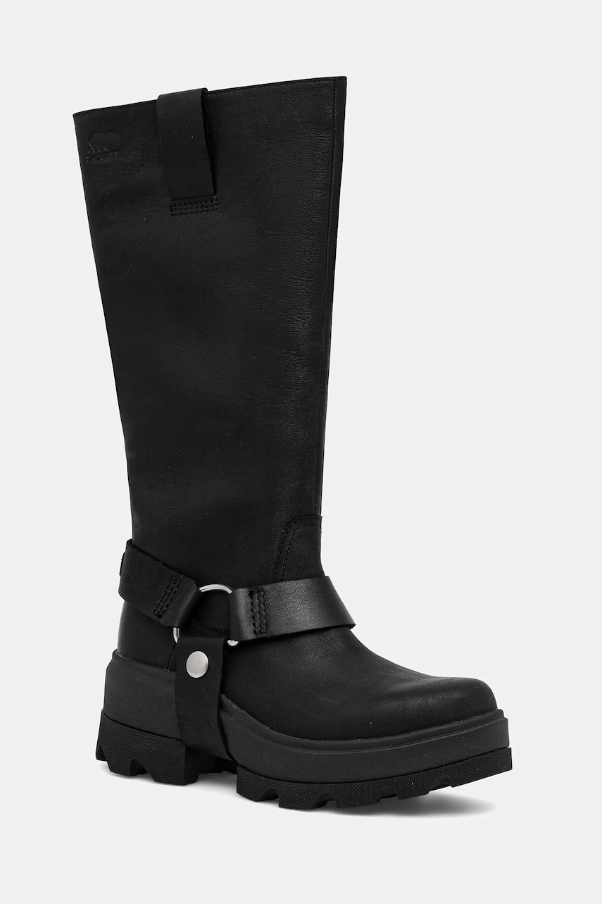 Sorel ghete de piele JOAN FRW TALL culoarea negru, cu toc plat, 2144861010