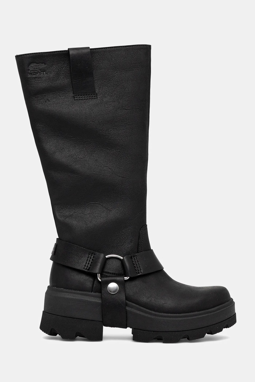 Кожаные сапоги Sorel JOAN FRW TALL цвет чёрный на плоском ходу 2144861010