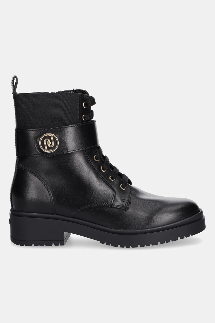 Кожаные полусапожки Liu Jo NEW NANCY ECO 2-1 цвет чёрный на плоском ходу SA5201PX24122222 Кожаные полусапожки Liu Jo NEW NANCY ECO 2-1 цвет чёрный на плоском ходу SA5201PX24122222