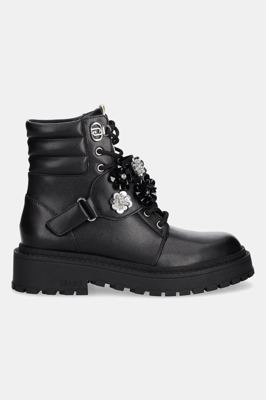 Кожаные полусапоги Liu Jo RUMI 40 цвет чёрный на платформе SF5061P010222222