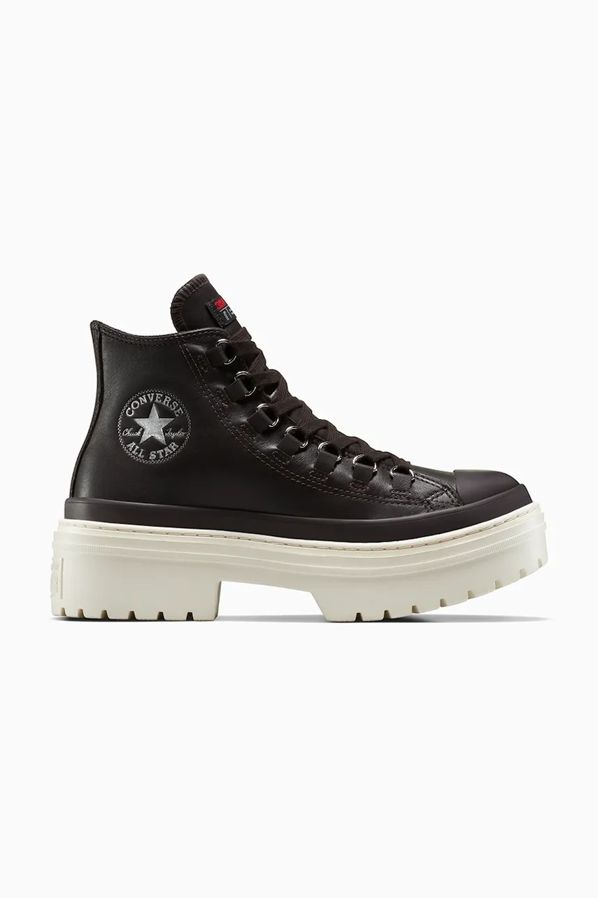 Converse teniși de piele Chuck Taylor All Star Lugged Heel Cc culoarea maro, A12982C