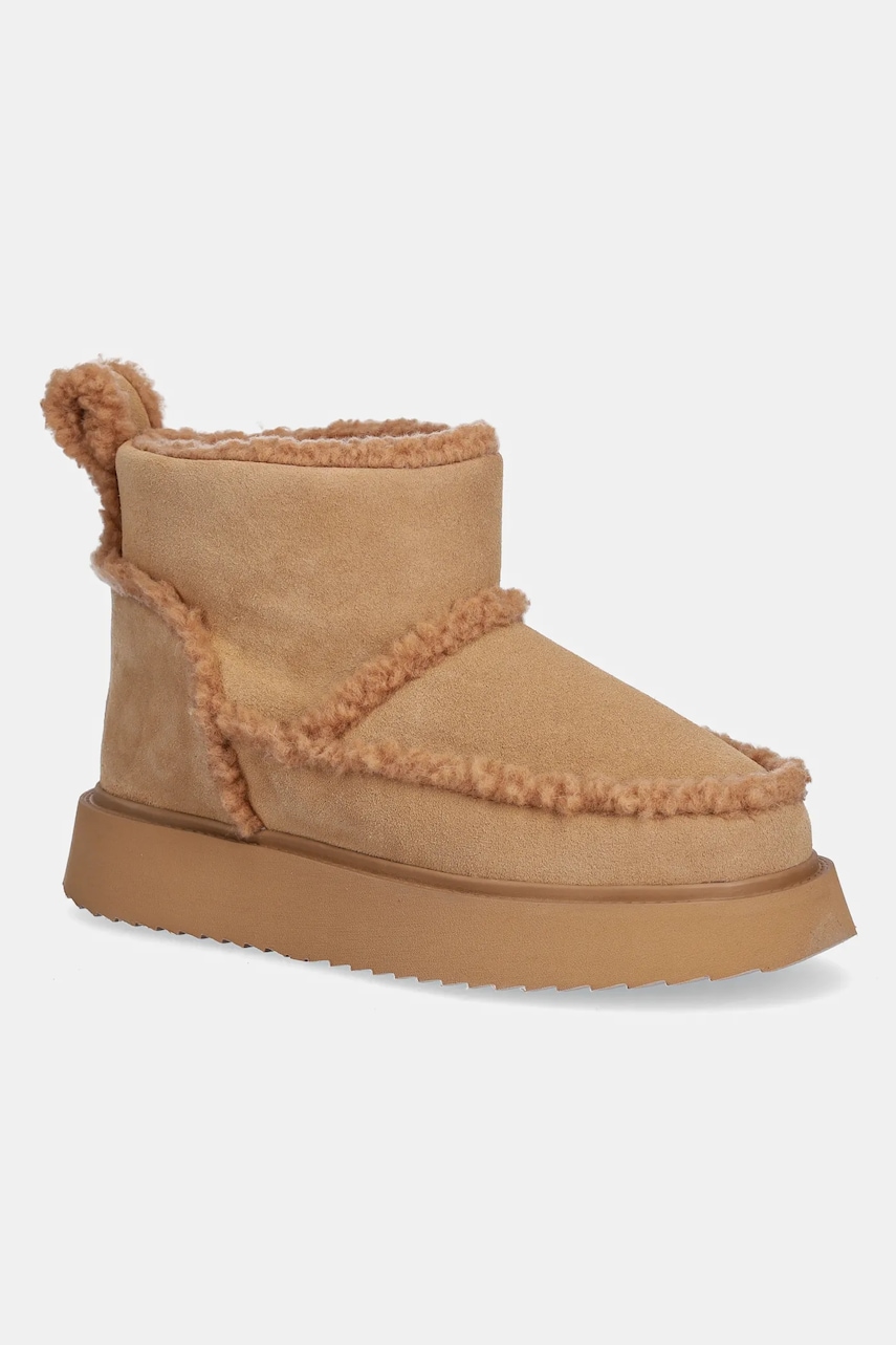 Inuikii cizme de zăpadă din piele întoarsă Shearling Micro culoarea bej, 1001.026.0011.859