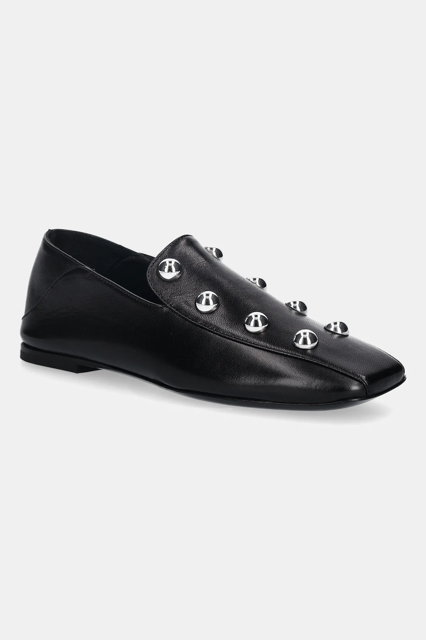 IRO mocasini de piele Cloclo Studs culoarea negru, cu toc plat, WM70CLOCLOST