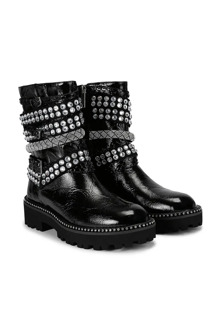 Kožené kotníkové boty Kurt Geiger London Multi Strap Flat Boot (obrázek 3)