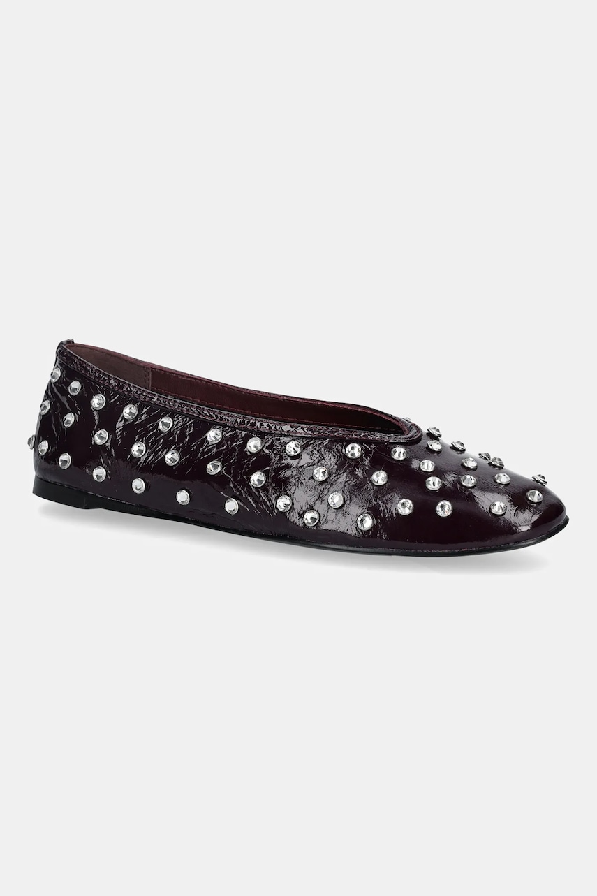 Steve Madden balerini de piele Leni-S culoarea bordo, 11004872