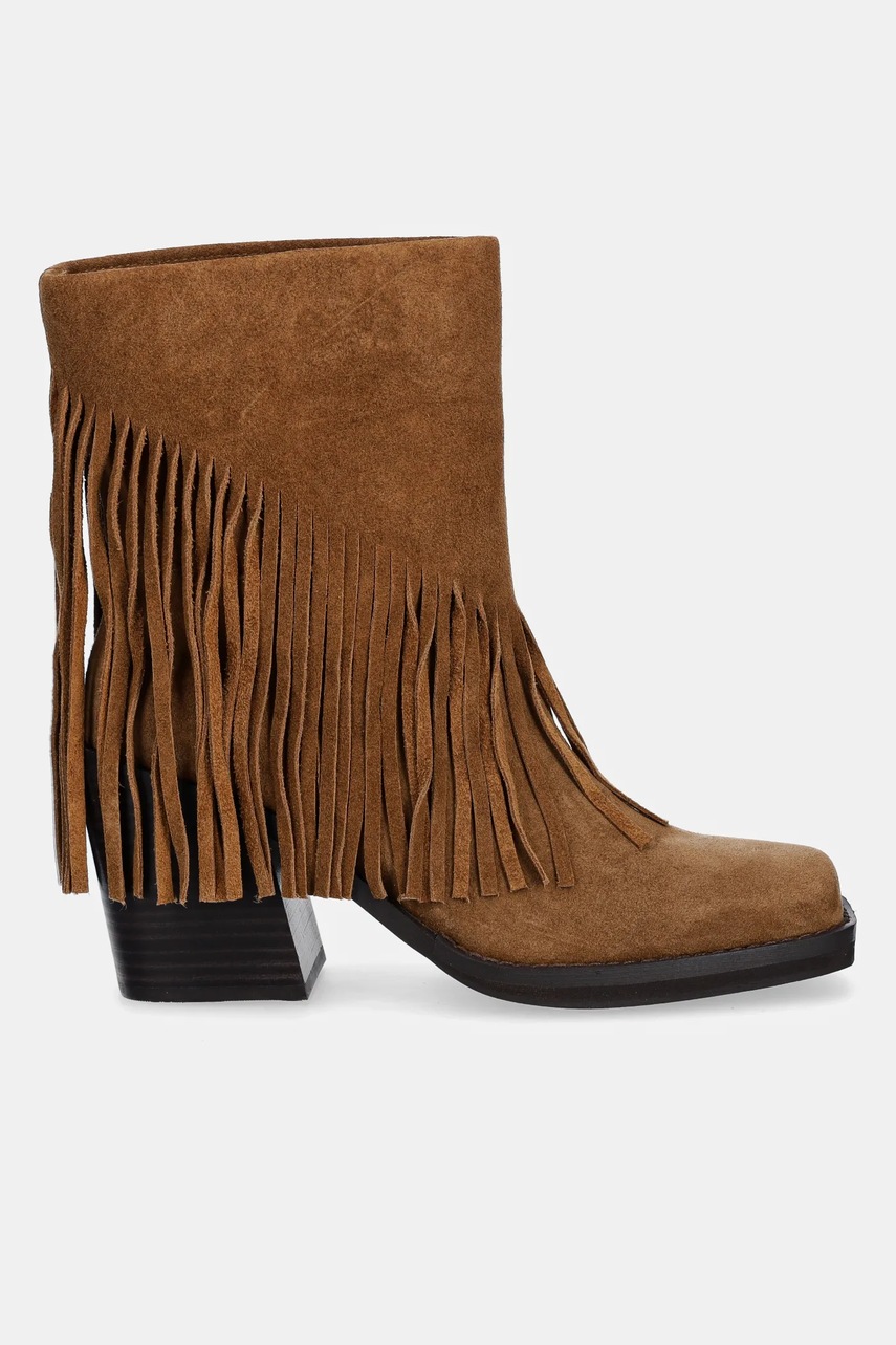 Замшевые ботинки Steve Madden Pia-F цвет коричневый каблук кирпичик 11004805