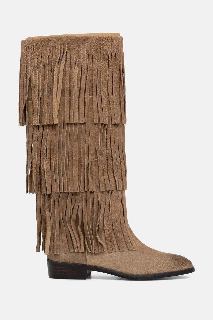 Сапоги Steve Madden Spur цвет бежевый на плоском ходу 11003916