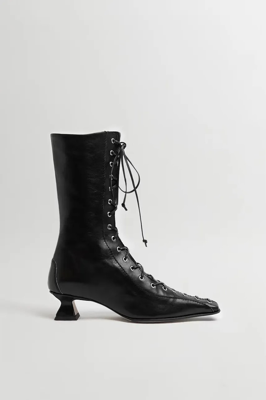 Miista cizme de piele Emile culoarea negru, cu toc drept, MI_5545
