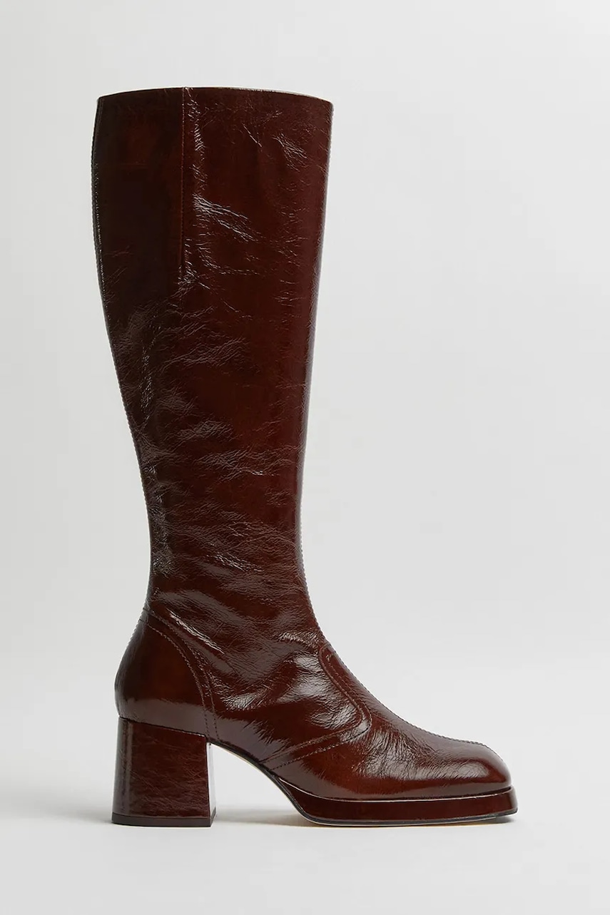 Miista ghete de piele Donna culoarea bordo, cu toc drept, MI_5352