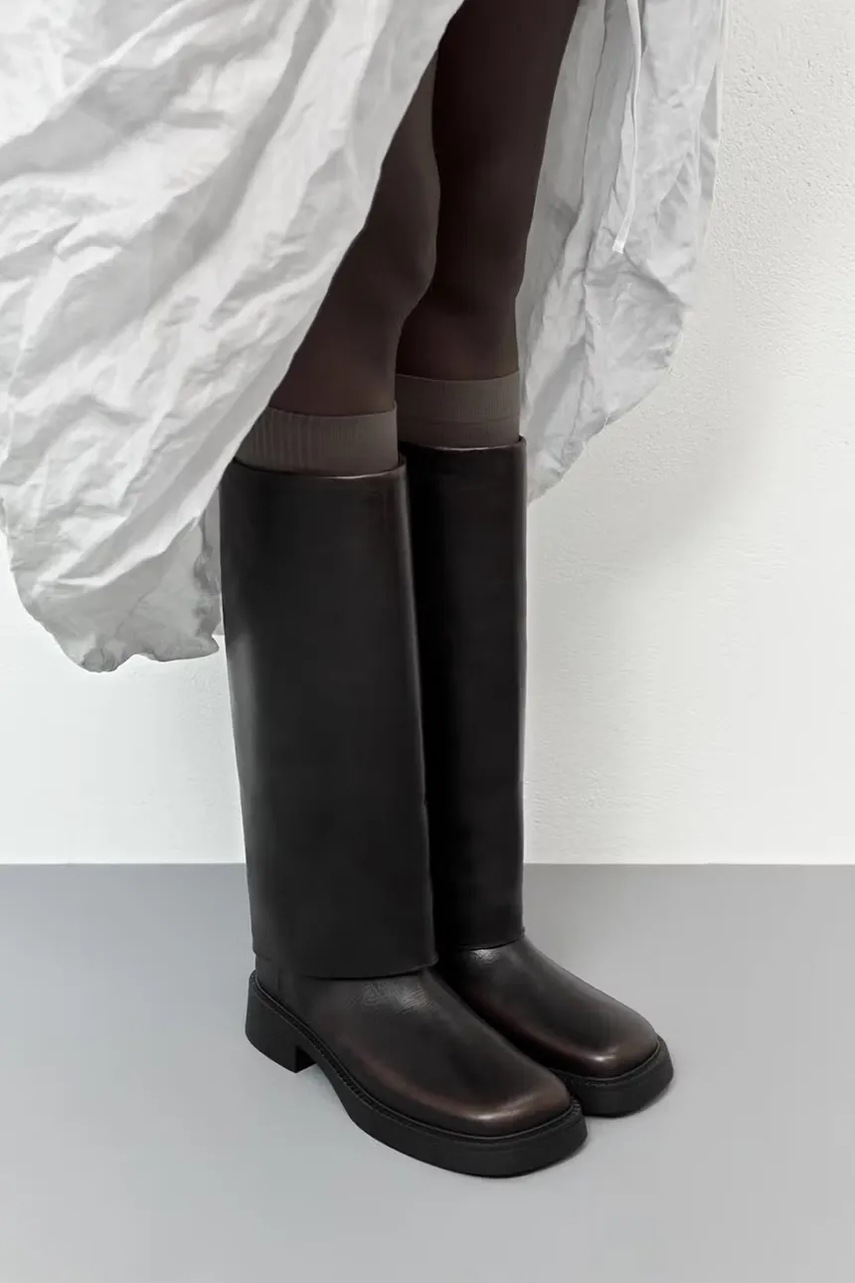 Δερμάτινες μπότες Miista Leala γυναικείες, χρώμα: μαύρο, E8_3963 φωτογραφία