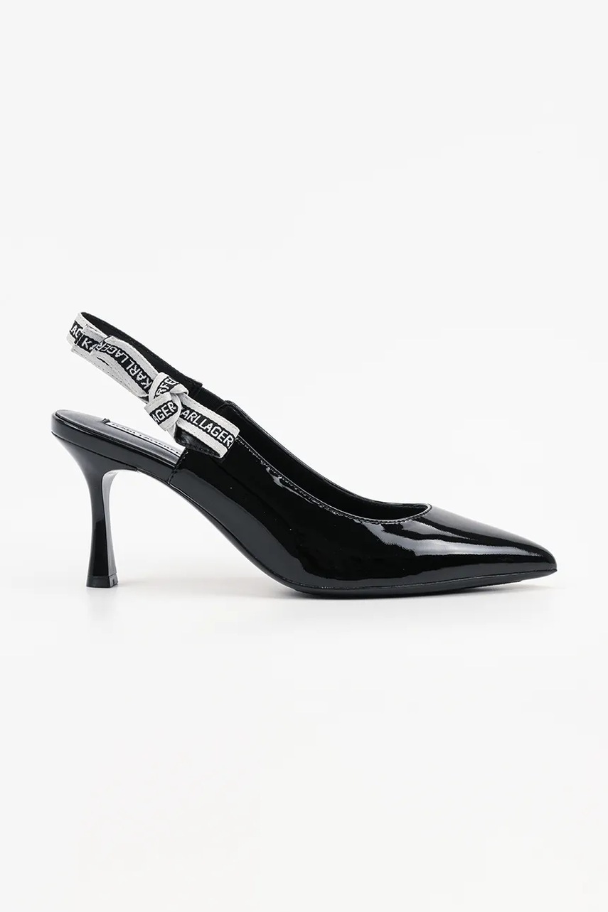Karl Lagerfeld stilettos de piele SIENNA culoarea negru, KL32708A