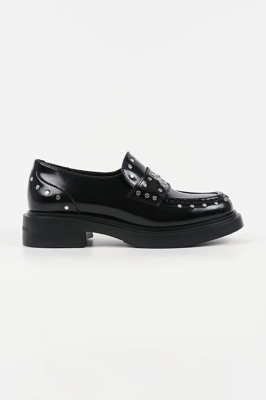 Karl Lagerfeld mocasini de piele MACIE culoarea negru, cu toc plat, KL41213S