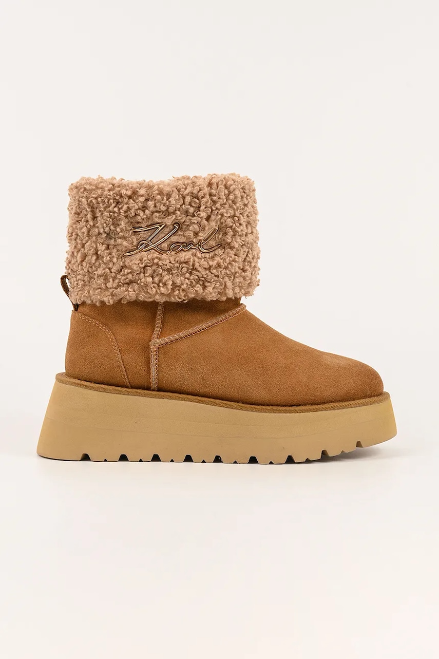 Karl Lagerfeld cizme de iarnă SKYLAR culoarea maro, KL48653