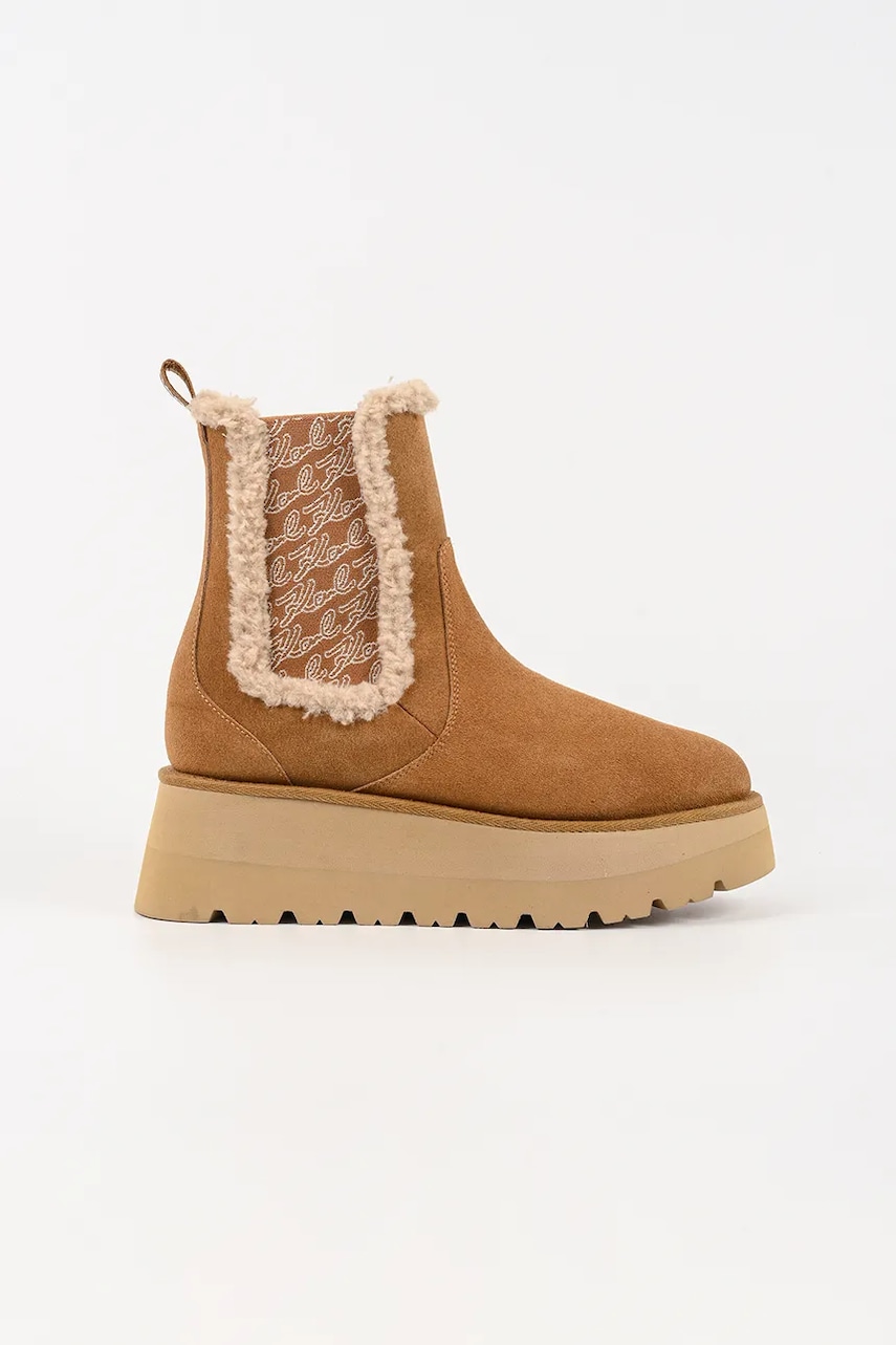 Karl Lagerfeld cizme de iarnă SKYLAR culoarea maro, KL48662