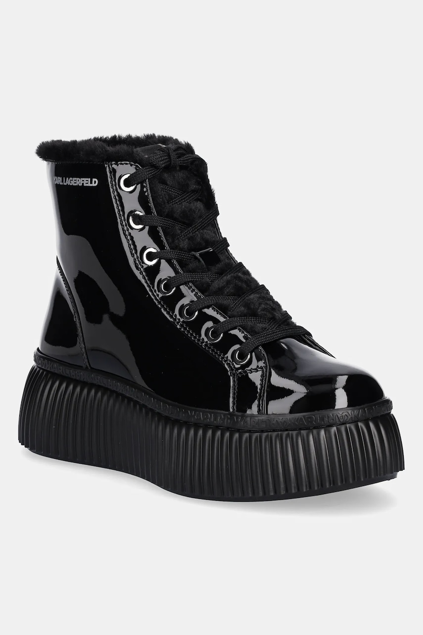Karl Lagerfeld cizme de piele KREEPER LO culoarea negru, cu platforma, izolare usoara, KL42334