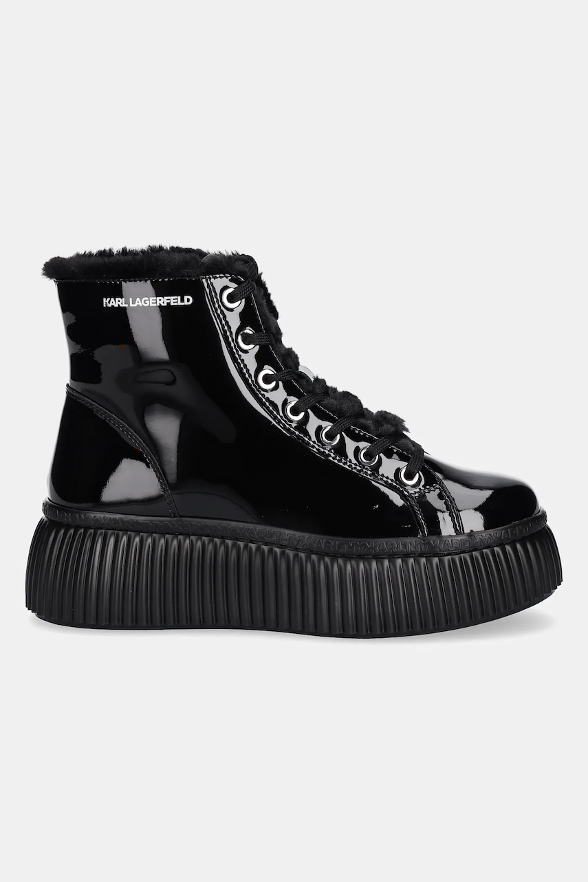 Karl Lagerfeld cizme de piele KREEPER LO culoarea negru, cu platforma, izolare usoara, KL42334